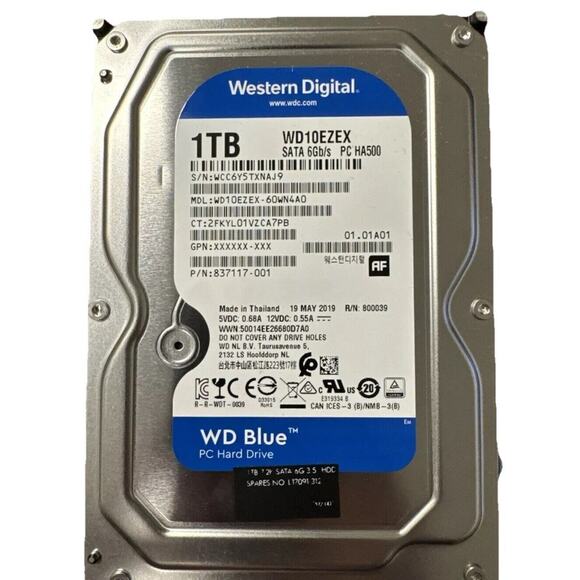 Western Digital Blue 1TB 3.5" SATA III Desktop Hard Drive WD10EZEX Tested - Picture 1 of 1